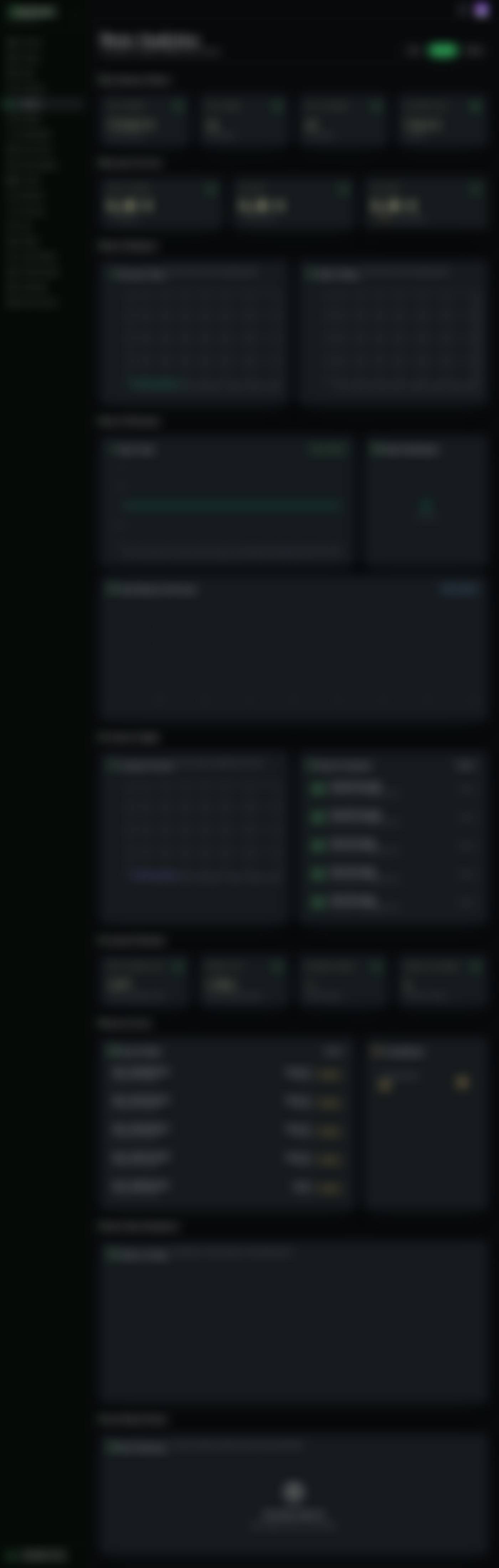 The Analytics page showing key business metrics and the revenue overview cards