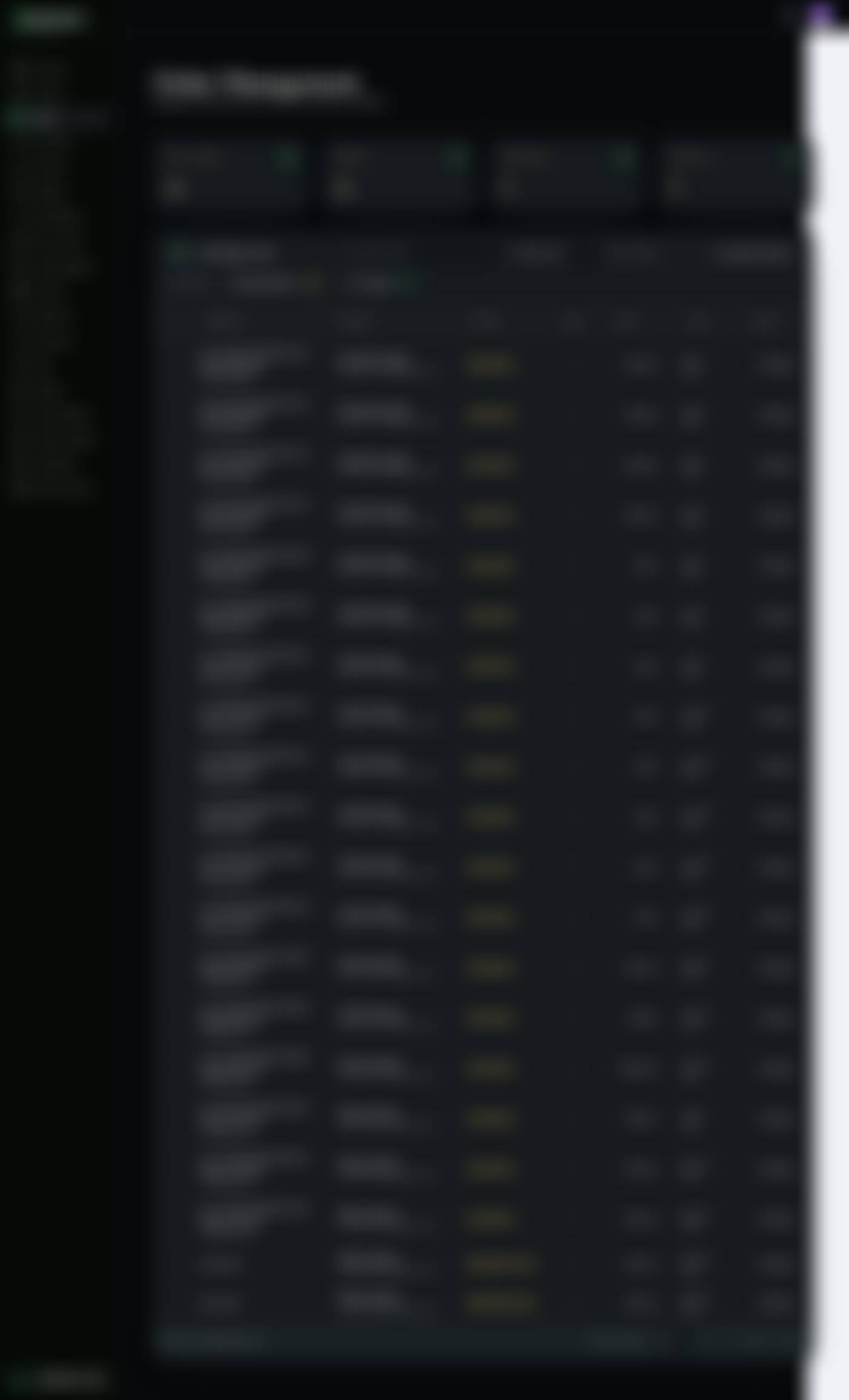 The Orders page showing status cards, quick filters and the orders table